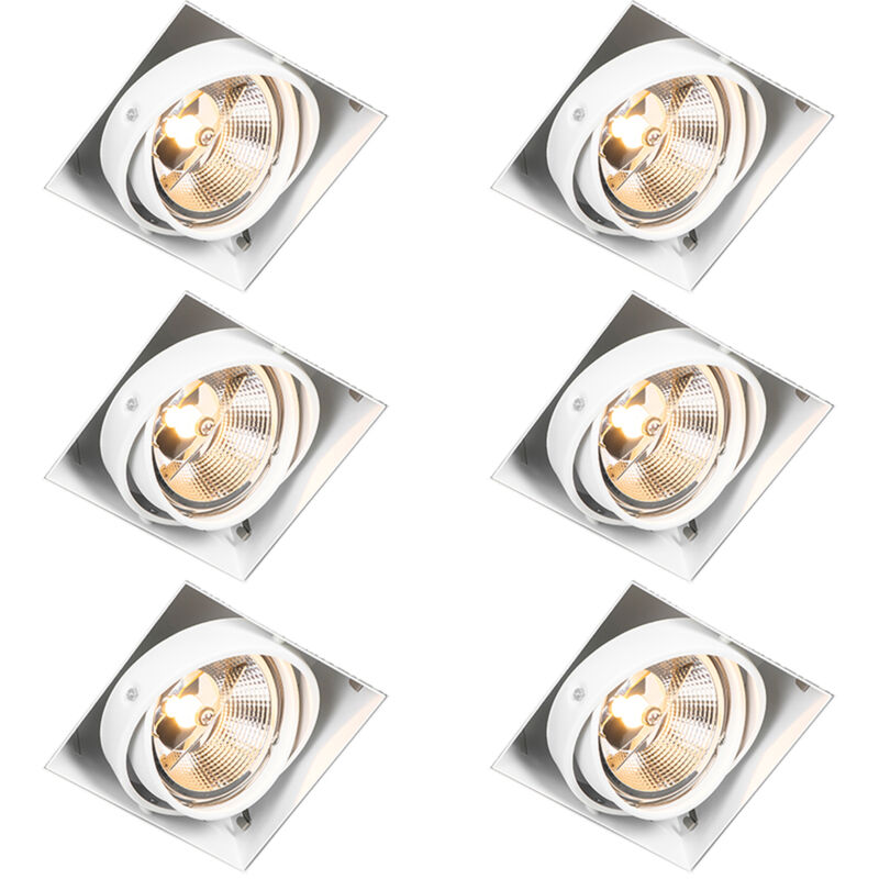 Image of Set of 6 Recessed Spotlights White&hellip;