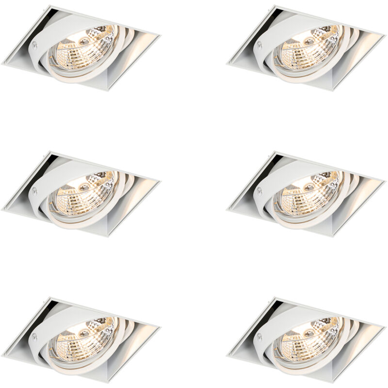 Image of Set of 6 Recessed Spotlights White&hellip;