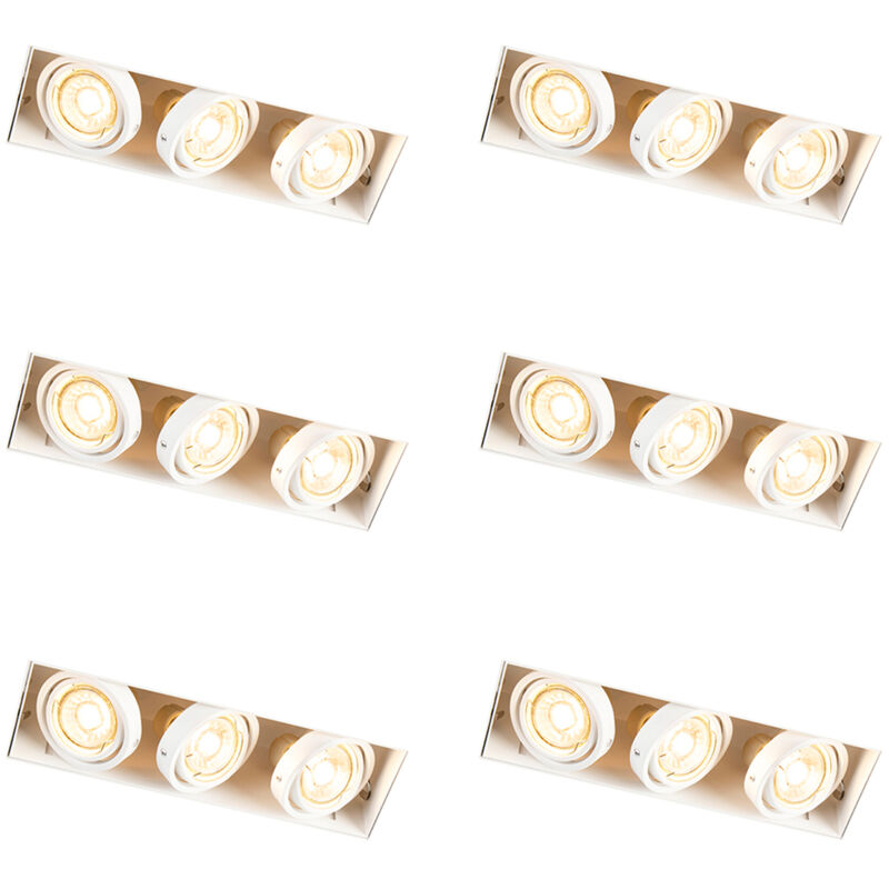 Image of Set of 6 Recessed Spotlights White&hellip;