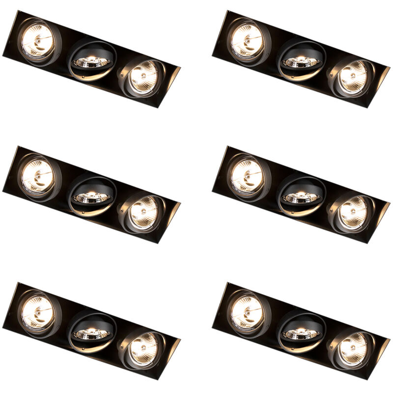 Image of Set of 6 Recessed Spotlights Black&hellip;