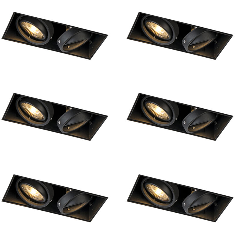 Image of Set of 6 Recessed Spotlights Black&hellip;