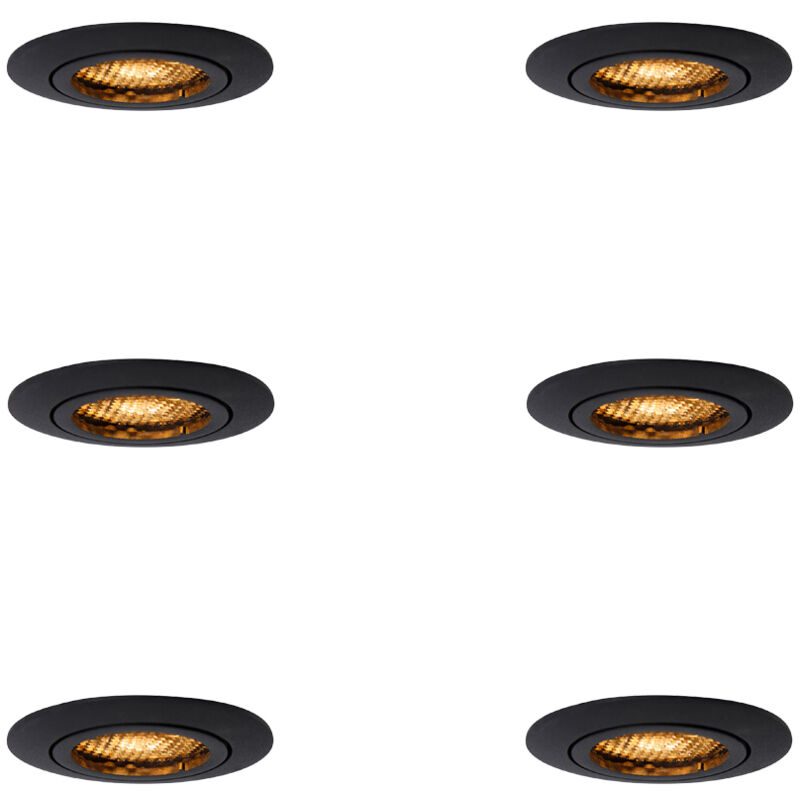 Image of Set of 6 Recessed Spotlights Black&hellip;