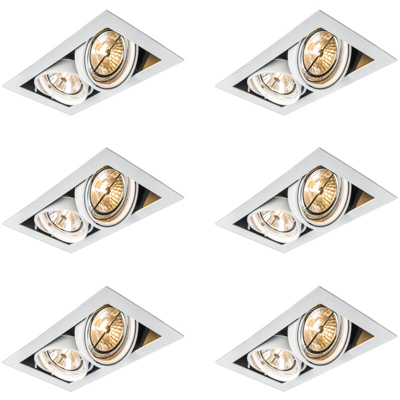 Image of Set of 6 Recessed Spotlights White&hellip;