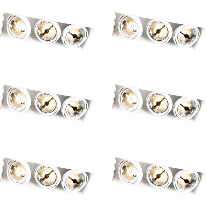 Image of Set of 6 Recessed Spotlights White&hellip;