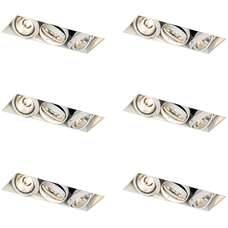 Image of Set of 6 Recessed Spotlights White&hellip;