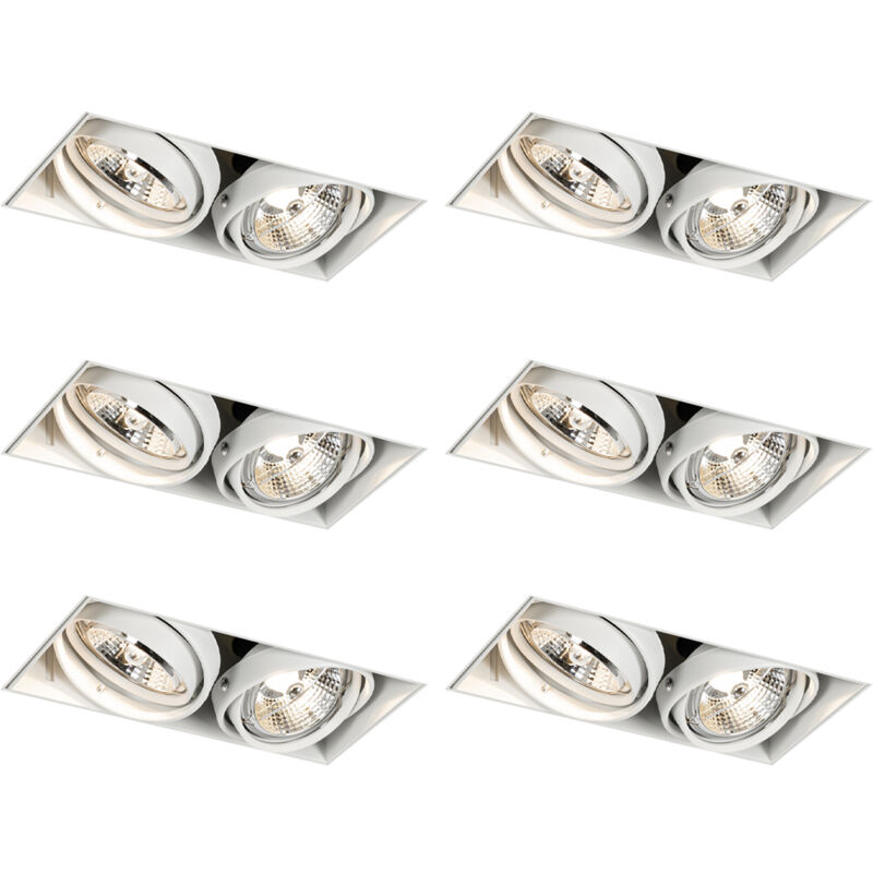 Image of Set of 6 Recessed Spotlights White&hellip;