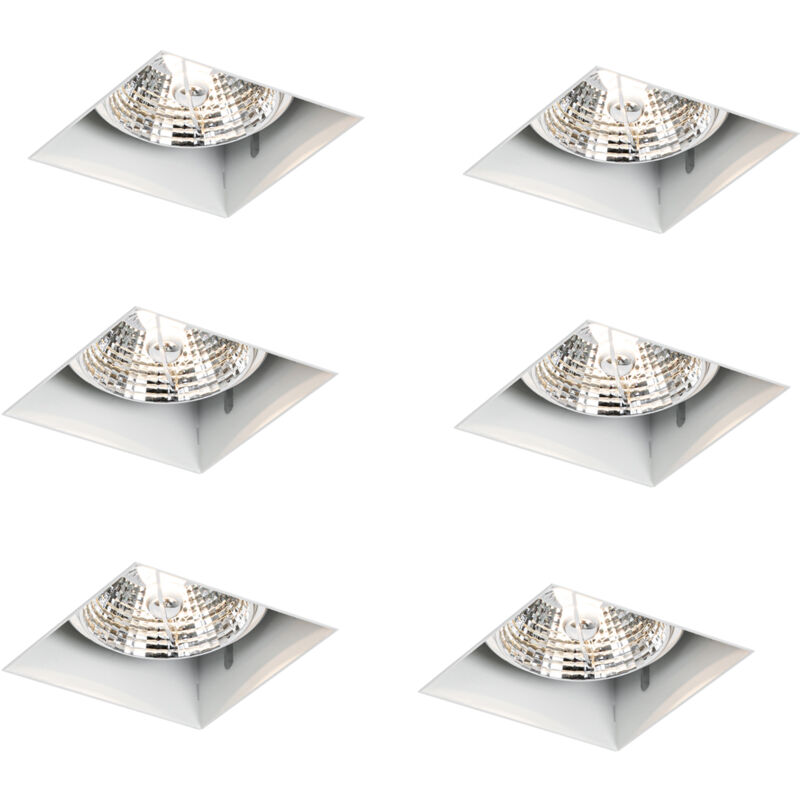 Image of Set of 6 Recessed Spotlights White&hellip;