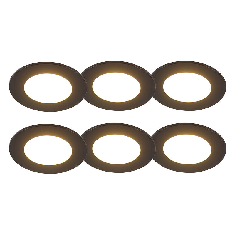 Image of Set of 6 Recessed Spotlights Black&hellip;
