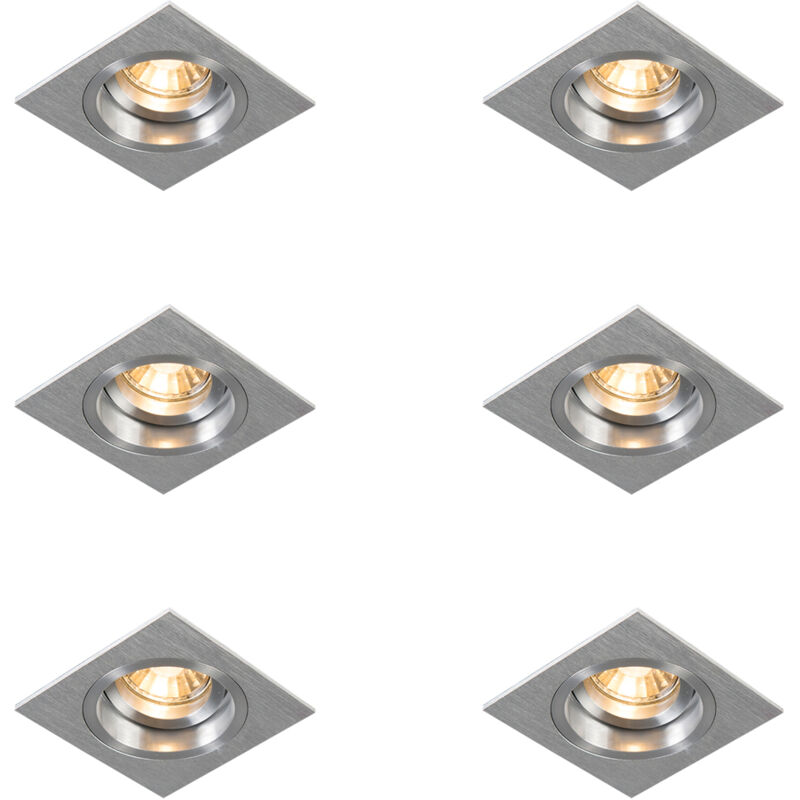 Image of Set of 6 Recessed Spotlights Square&hellip;