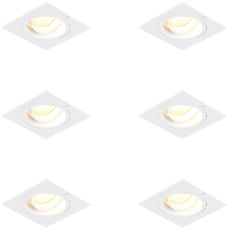 Image of Set of 6 Recessed Spotlights Square&hellip;