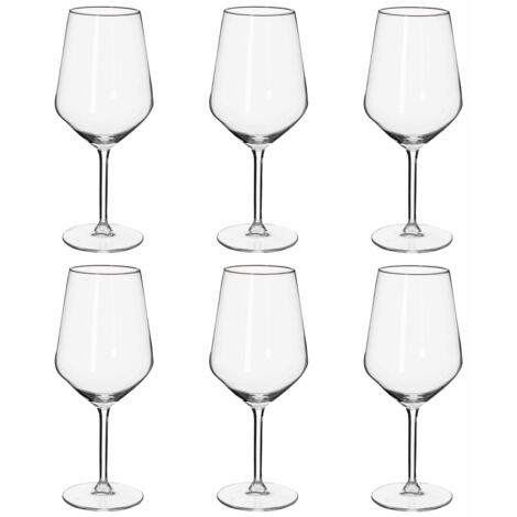 Set Of 6 Red Wine Glasses 53cl Dishwasher Resistant Gift Elegant Wide Design