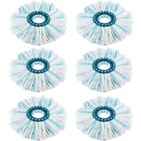 Set of 6 replacement heads for Leifheit Clean Twist Disc Mop/Clean Twist Disc Mop Ergo, microfiber mop for all floors, double-fiber mop capable of efficient absorption