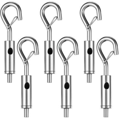 Set of 6 screws, suitable for 1/16 to 3/32 inch tension screws, used for cable tensioning and awning installation.