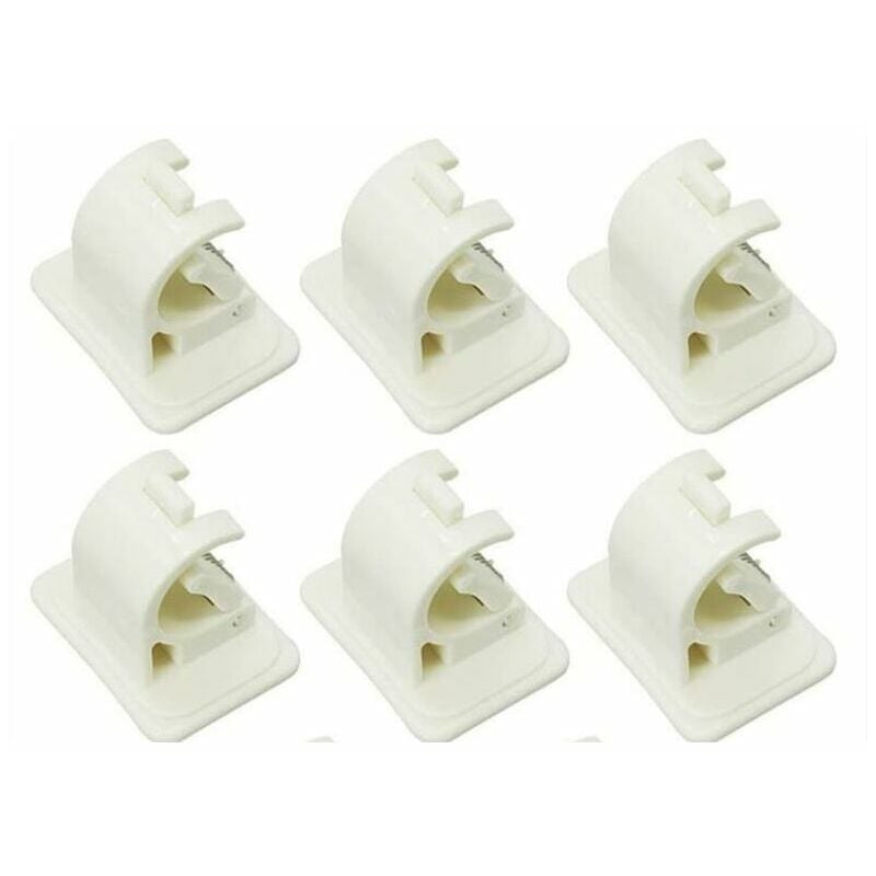 Set of 6 self-adhesive curtain rod hooks, no perforation for towels, curtains, coats