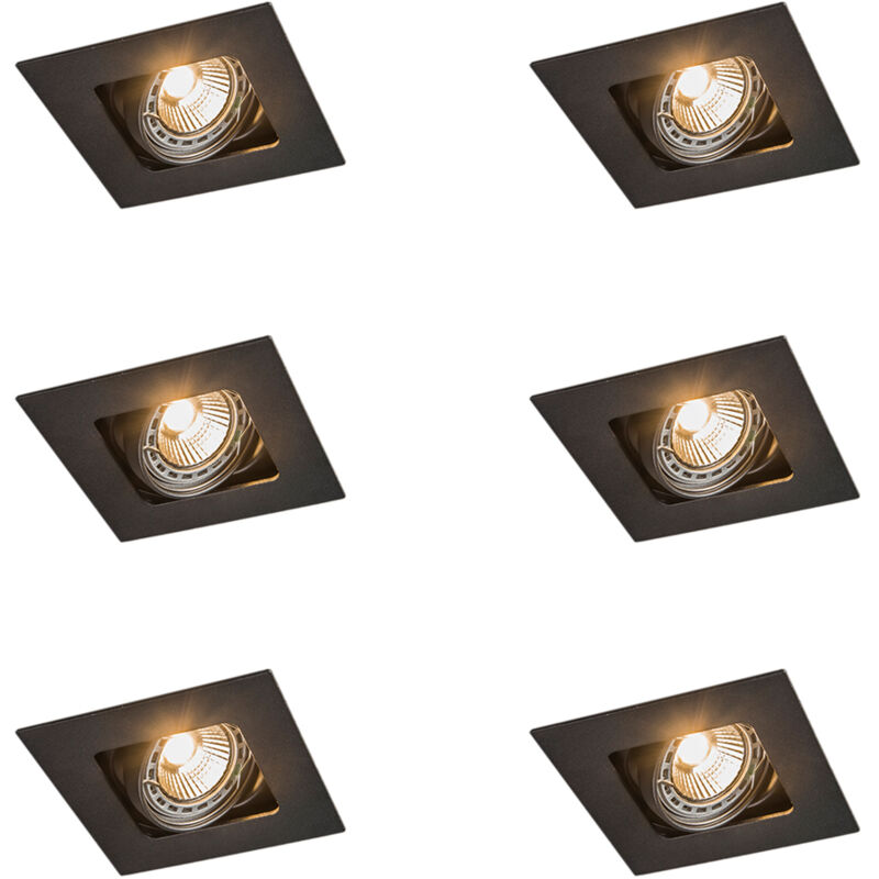 Image of Set of 6 Square Recessed Spotlights&hellip;