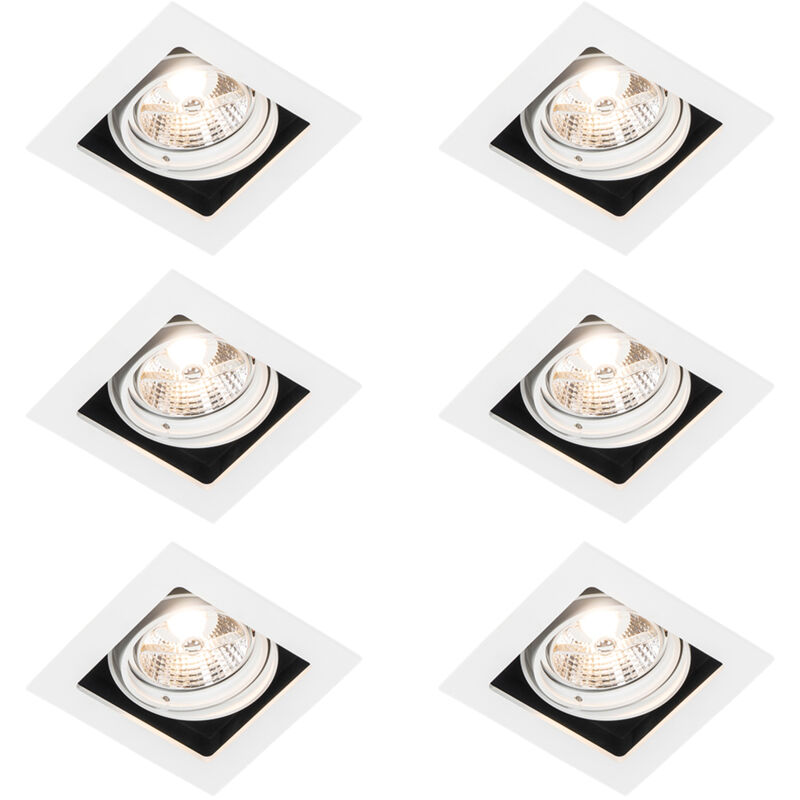 Image of Set of 6 Square Recessed Spotlight&hellip;