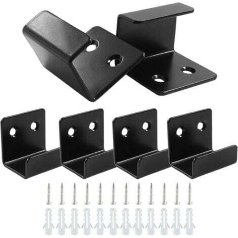 Set of 6 stainless steel wall hooks, 20 mm inner width, sturdy hooks for ceramic tiles (black)