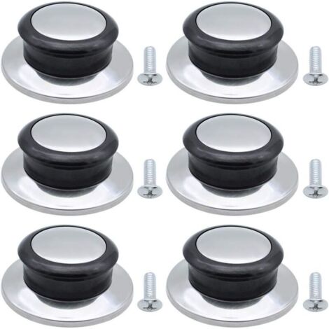 Set of 6 universal, heat-resistant lid handles for pots/pans