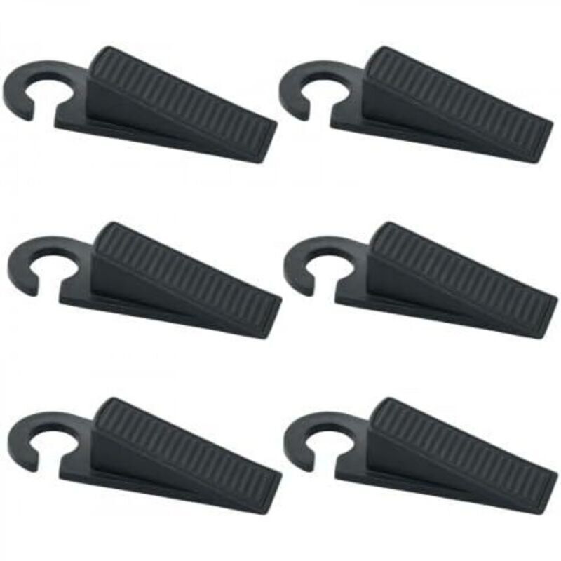 Set of 6 universal soft and non-slip rubber door wedges for all types of flooring, silicone door stops for home, school and office