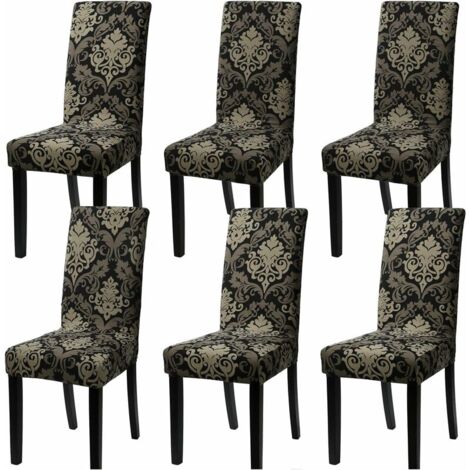 Set of 6 universal stretch chair covers for dining chair (set of 6, ARoyal)