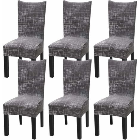 main image of "Set of 6 universal stretch chair covers for Nordic style dining chair"