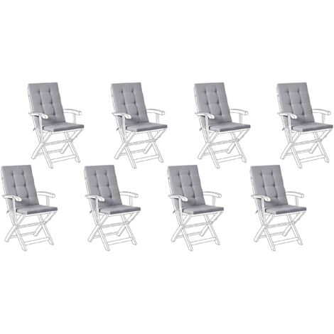 Set of 8 Back/Seat Cushions MAUI PREMIUM Light Grey