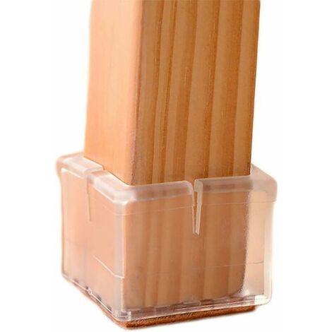 Set of 8 Chair Leg Floor Protectors with Felt Pads Caps Furniture Chair Pads, Square Tips