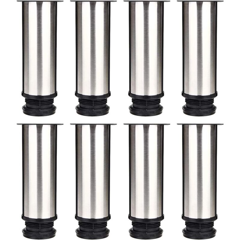 Set of 8 furniture feet, adjustable kitchen feet Ø 50 mm / height 150 mm
