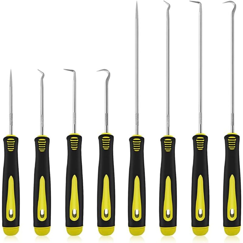 Set of 8 long and short hooks for removing car hoses, oil seal extractor, O-ring hook, vacuum hose trimmer, car tool