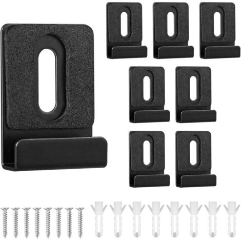 Set of 8 Metal Mirror Clips, Metal Mirror Clips with Screws and Rubber Pads, Mirror Holder for Frameless Mounting, Wall Display, Tile, and Billboard (Black, 3.62.5cm)