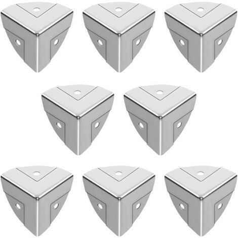 Set of 8 three-sided galvanized corner protectors for cameras