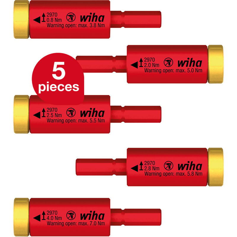 Torque set easyTorque adapter electric for slimBits and slimVario® holder, 5-pcs. (41479) - Wiha