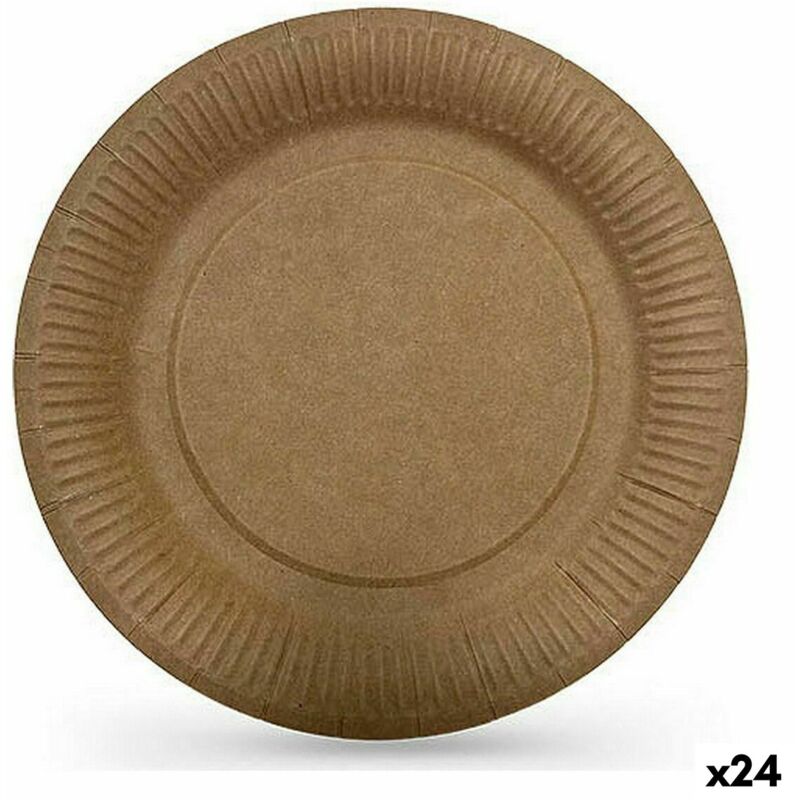 Algon - Set of assiettes jetables jetable paper kraft 12 pièces 18 cm (24 pièces)