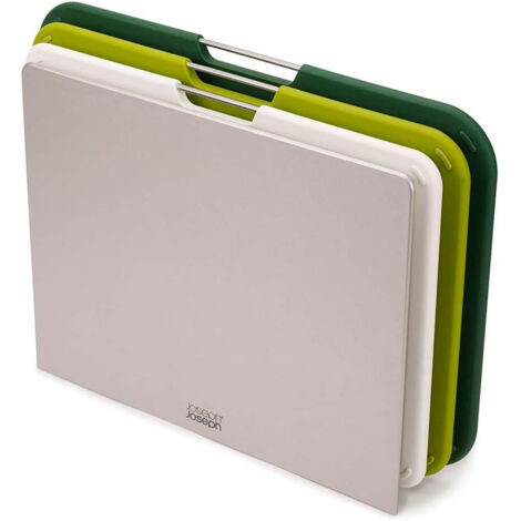 Set of Cutting Nest™ Boards of 3 Piece, prevenzione della contaminazione incrociata, codice colore, base antiscivolo, impilabile, lavabile in lavastoviglie.