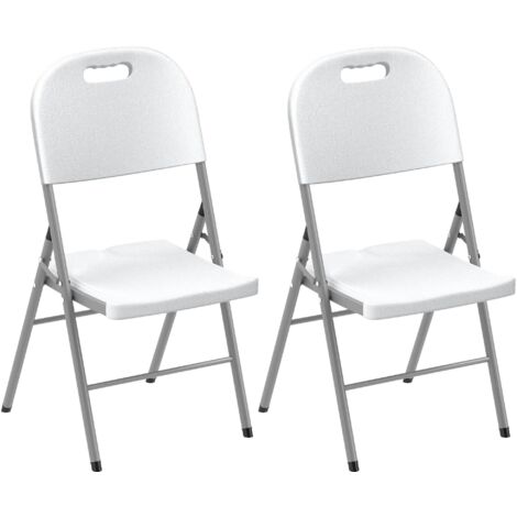 Set of Two Foldable Outdoor Chairs - White