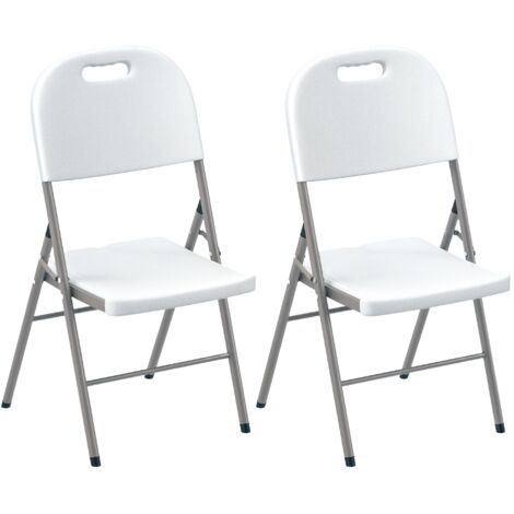 Set of Two Foldable Outdoor Chairs - White