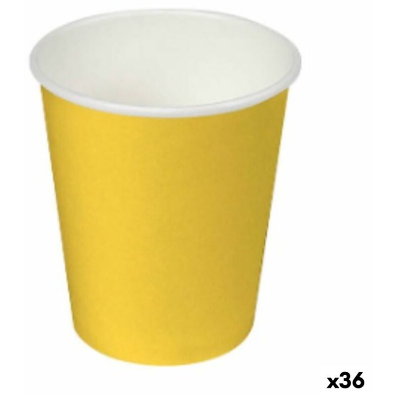 Algon - Set ofcups carton gobelets jetables jaune 36 pièces (24 pièces)