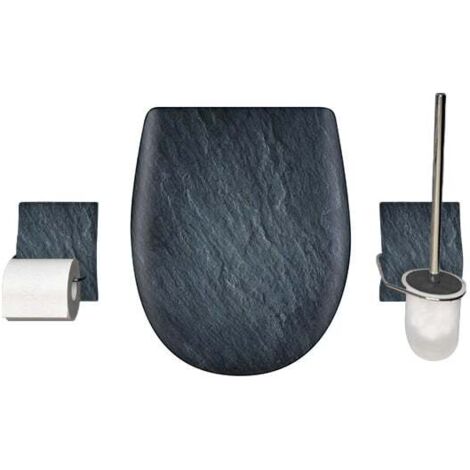 Set OLFA accessoire WC ARDOISE mat - Descente assistée et déclipsable - Olfa