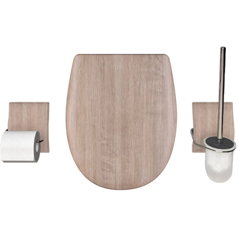 Set Olfa accessoires wc Baltik oak mat
