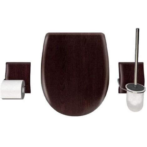 Set OLFA accessoires WC Wengé Mat descente assistée et déclipsable