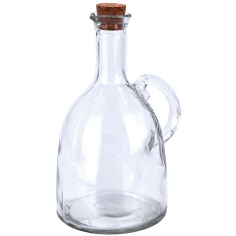 Set Oliera e Acetiera in vetro con manico ed imboccatura a tappo di sughero -2 bottiglie / 150 ml