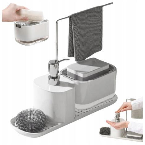 SET ORGANIZZATORE DA CUCINA DISPENSER DI SAPONE PER LAVASTOVIGLIE con pompa