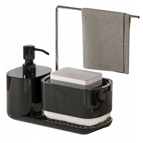 SET ORGANIZZATORE DA CUCINA DISPENSER DI SAPONE PER LAVASTOVIGLIE con pompa
