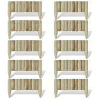 Set Palizzata Recinzione Giardino 10 pz 60 cm in Legno FSC