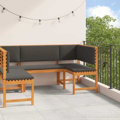 Set Panchina da Giardino 3 pcs Marrone Legno di Acacia Massello vidaXL