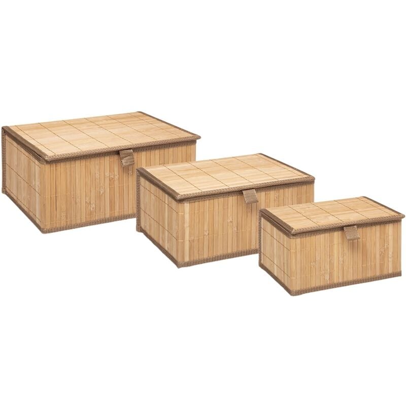 3 boîtes de rangement bambou - 5five