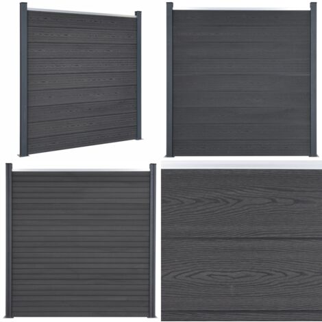 Set Pannello di Recinzione Grigio 180x186 cm in WPC - Pannelli di recinzione - Pannelli in WPC