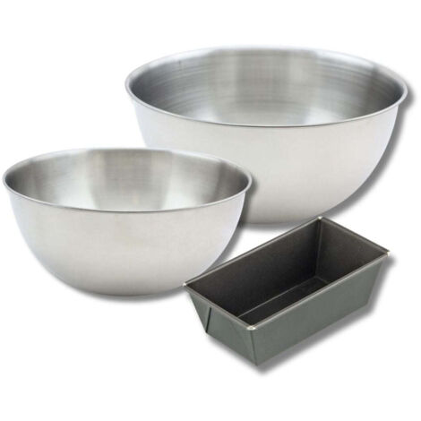 Set pâtisserie avec mini moule à cake 16 cm, 2 bols à mixer et 1 spatule Zenker