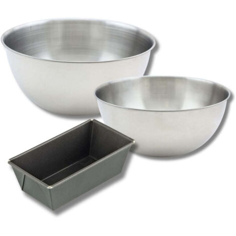 Set pâtisserie avec mini moule à cake 20 cm, 2 bols à mixer et 1 spatule Zenker