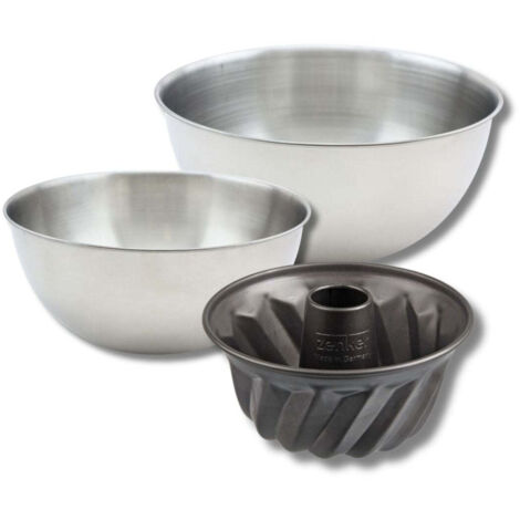 Set pâtisserie avec mini moule à kouglof 18 cm, 2 bols à mixer et 1 spatule Zenker